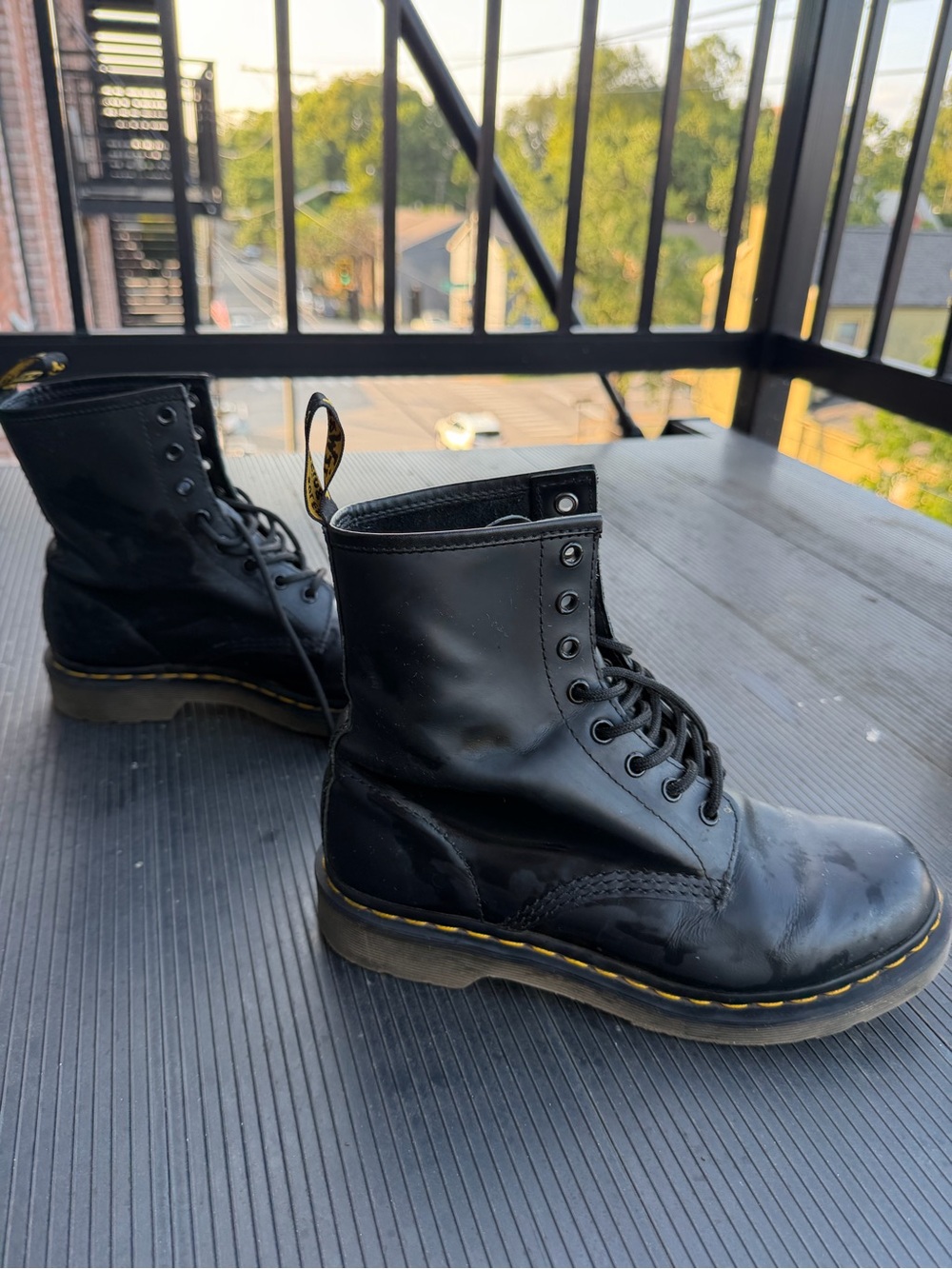 Dr. Martens Black Leather Lace-Up Combat Boots